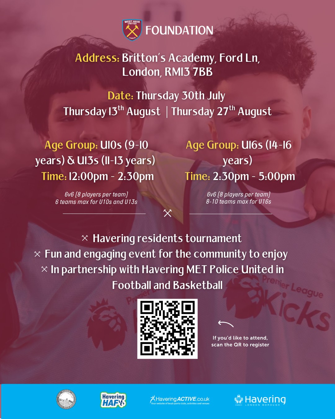 PL Kicks Havering Mixed Summer Tournament Flyer